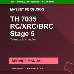 Massey Ferguson TH 7035RC 7035XRC 7035BRC Stage 5 Teleskoplastare Servicemanual PDF | Verkstadsreparation | Direktnedladdning bild 1