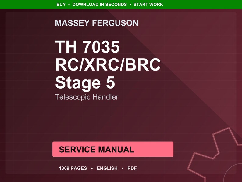Massey Ferguson TH 7035RC 7035XRC 7035BRC Stage 5 Teleskoplastare Servicemanual PDF | Verkstadsreparation | Direktnedladdning bild 1
