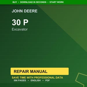 John Deere 30 P grävmaskin reparationsmanual PDF | Serviceverkstad | Direkt nedladdning bild 1