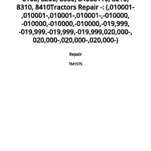 May include: White background with black text detailing tractor repair information, including numbers and codes. The word "Repair" is also present, along with the code TM1575. The date of publication is May 24, 2024.