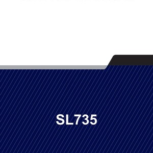Puede incluir: Un manual de servicio con el texto "SERVICE MANUAL" en negro en la parte superior. La secci&oacute;n inferior es azul oscuro con l&iacute;neas diagonales blancas y el texto "SL735".