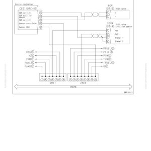 May include: Diagram of an EGR valve solenoid and lift sensor circuit. The diagram includes labels for engine controller, EGR valve, and sensor components, with lines indicating electrical connections. Text includes "Failure code [CA2351]" and "Circuit diagram".