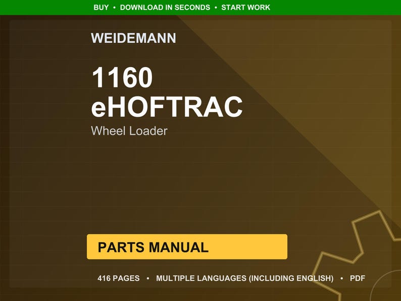 Weidemann 1160 Ehoftrac Wheel loader Parts Manual PDF | Illustrated Catalog | Instant Download image 1