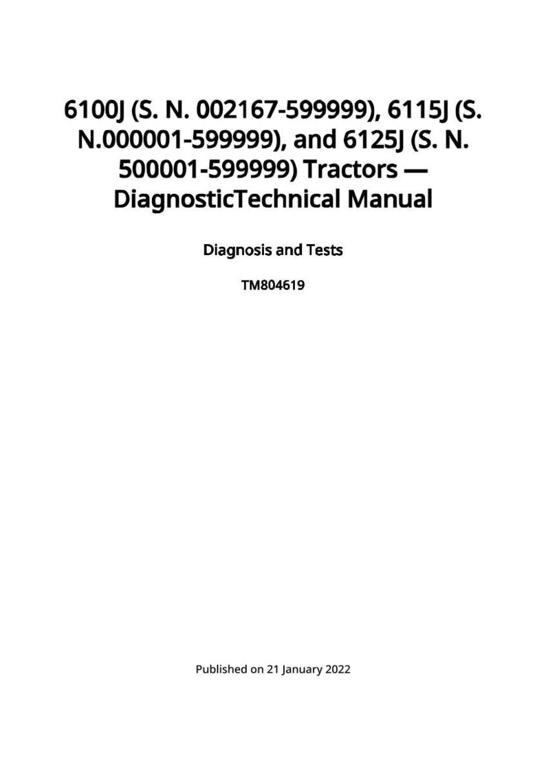John Deere 6100J, 6115J, 6125J traktordiagnosmanual i pdf-format | Direkt nedladdning bild 3