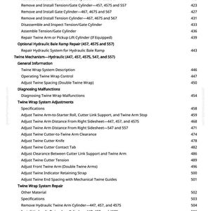 John Deere 447 457 467 547 557 567 Silage Special Baler Repair Manual PDF | Service Workshop | Instant Download image 8