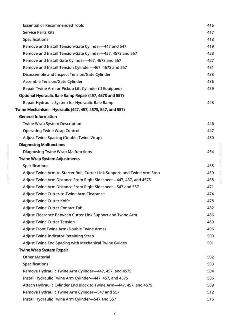 John Deere 447 457 467 547 557 567 Silage Special Baler Repair Manual PDF | Service Workshop | Instant Download image 8