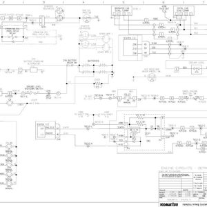 May include: A detailed electrical schematic diagram for a Detroit Diesel 4000 engine, featuring numerous interconnected components, symbols, and text labels. The diagram is in black and white, with a Komatsu logo at the bottom.