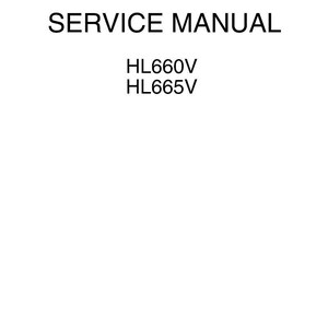 May include: A white background with the words "SERVICE MANUAL" in black, bold font. Below the title are the model numbers "HL660V" and "HL665V" in black font.