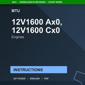 MTU 12V1600 AX0 CX0 エンジン サービス手順書 PDF | 修理ガイド | 即時ダウンロード 画像 1