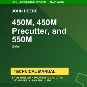 Teknisk manual för John Deere 450 M, 450 M förskärare och 550 M balpress i PDF-format | Direkt nedladdning bild 1