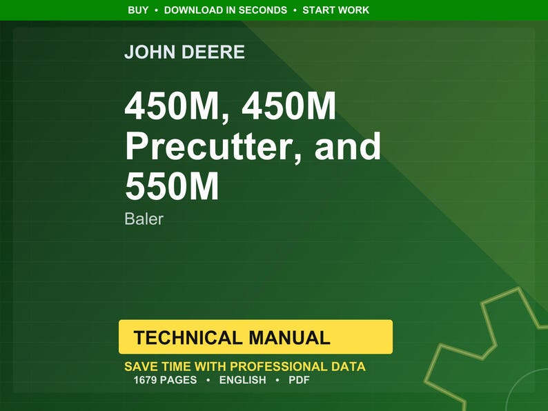 Teknisk manual för John Deere 450 M, 450 M förskärare och 550 M balpress i PDF-format | Direkt nedladdning bild 1