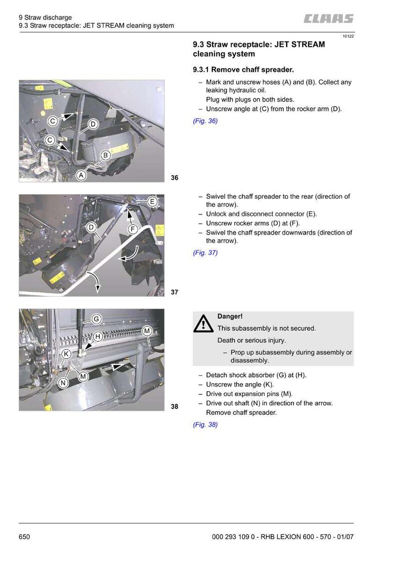 May include: Diagram of a JET STREAM cleaning system, with detailed instructions and labeled components. Includes images of the system's parts, with arrows indicating steps for removal and disassembly. Text includes warnings about potential injury.