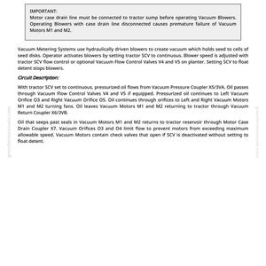 May include: A page from a manual titled "Vacuum Theory of Operation." The text describes the function of vacuum metering systems, including the role of blowers, valves, and oil flow within the system. The page includes diagrams and technical details.