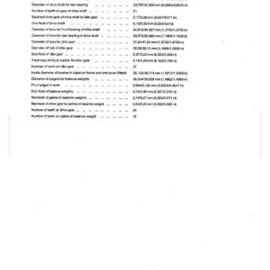 May include: A technical diagram labelled "11C" detailing measurements in both millimetres and inches. It provides specifications for a balancer unit, including diameters, backlash, and the number of teeth on various gears.
