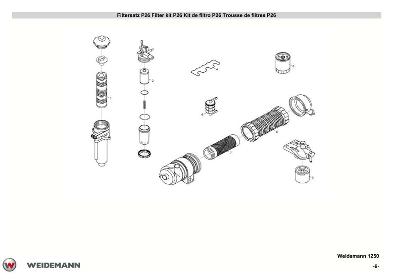 May include: An exploded diagram of a P26 filter kit, with various components including cylindrical filters, caps, and connectors. The image is in black and white, with the text "Filtersatz P26 Filter kit P26 Kit de filtro P26 Trousse de filtres P26" at the top.