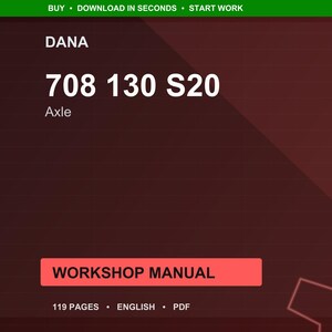 Dana 708 130 S20 Axel Verkstadsmanual PDF | Service Reparation | Direkt Nedladdning bild 1