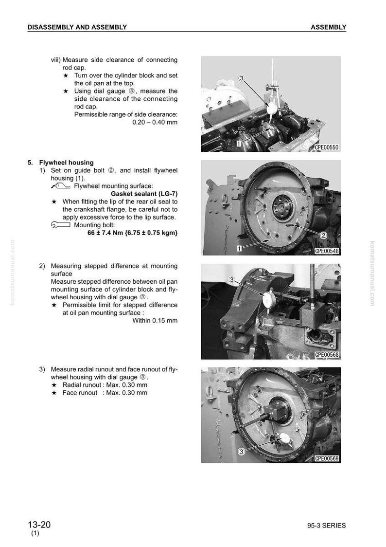 Komatsu 95-3-serien dieselmotor servicehandbok reparation verkstad PDF-nedladdning bild 10