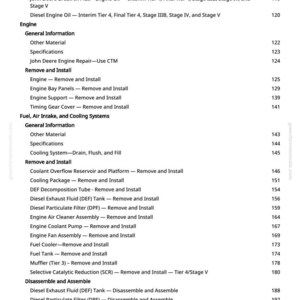 Pu&ograve; includere: Una pagina di manuale con un sommario. Il testo include tipi di olio motore, riparazione del motore e componenti del sistema di raffreddamento. Il numero di pagina &egrave; 4.