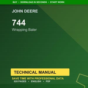 John Deere 744 Inplastningspress Teknisk manual Service PDF Verkstad Ladda ner bild 1