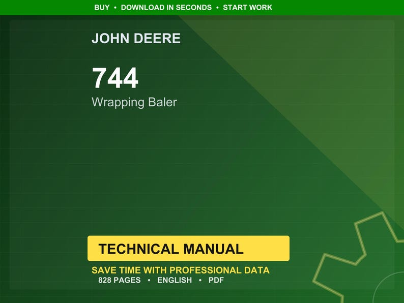 John Deere 744 Inplastningspress Teknisk manual Service PDF Verkstad Ladda ner bild 1