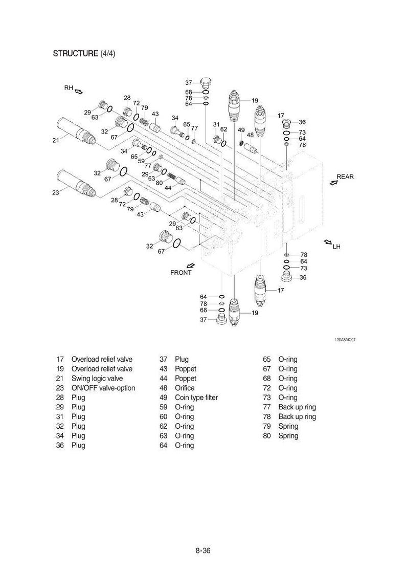 Pu&ograve; includere: Diagramma tecnico di una struttura meccanica con vari componenti etichettati. Include tappi, o-ring e valvole. L'immagine &egrave; un'illustrazione tecnica con etichette e numeri per ogni parte.