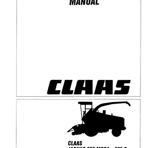 May include: A repair manual with the text "REPAIR MANUAL" and a wrench icon. The manual also features the brand name "CLAAS" and a silhouette of a CLAAS JAGUAR 695 MEGA - 682 S machine.