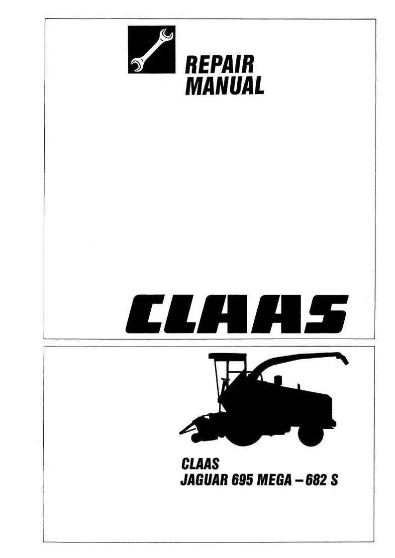 May include: A repair manual with the text "REPAIR MANUAL" and a wrench icon. The manual also features the brand name "CLAAS" and a silhouette of a CLAAS JAGUAR 695 MEGA - 682 S machine.