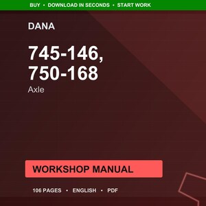 Dana 745 146 750 168 Axle Workshop Manual PDF | Service Repair | Instant Download image 1