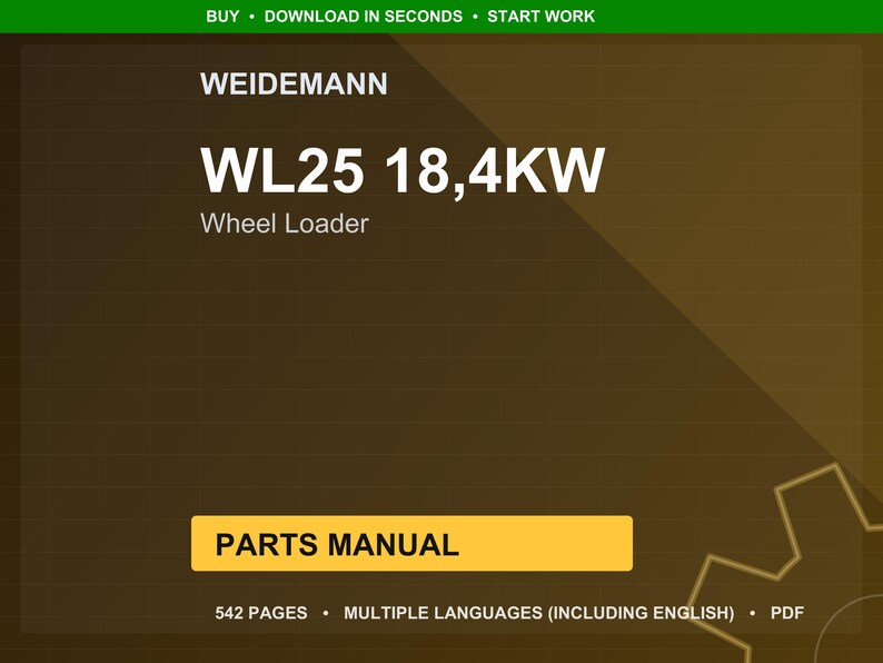 Weidemann Wl25 18, 4Kw Wheel loader Parts Manual PDF | Illustrated Catalog | Instant Download image 1