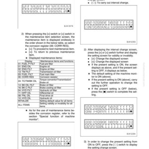 May include: A manual page with diagrams and text detailing settings and adjustments. The diagrams show digital displays with options like "CORR RES" and "INTERVAL". The text provides instructions for operation.