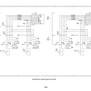 May include: A detailed black and white schematic diagram labeled "N146320-UN: Wheel Speed and Shift." The diagram features interconnected lines, boxes, and symbols, likely representing an automotive system's wiring or components.