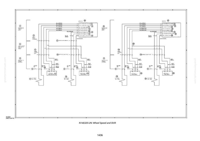 May include: A detailed black and white schematic diagram labeled "N146320-UN: Wheel Speed and Shift." The diagram features interconnected lines, boxes, and symbols, likely representing an automotive system's wiring or components.