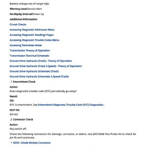 May include: Document titled "PSC 000168.03 - Steering System" with diagnostic information. Includes sections on battery voltage, service alerts, and diagnostic checks. Lists connector details and troubleshooting steps.