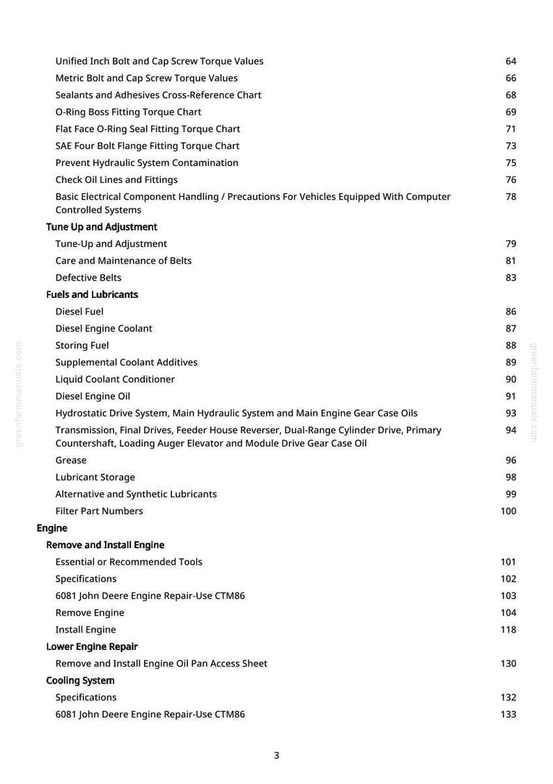 John Deere 9650 Cts skördetröska Teknisk manual PDF | Direkt nedladdning bild 5