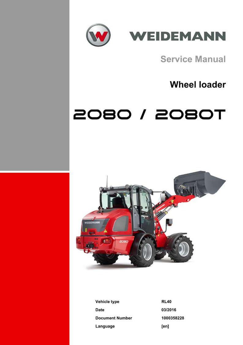 Weidemann 2080 2080T Radlader Service Anleitung PDF | Werkstattreparatur | Sofort Download Bild 2