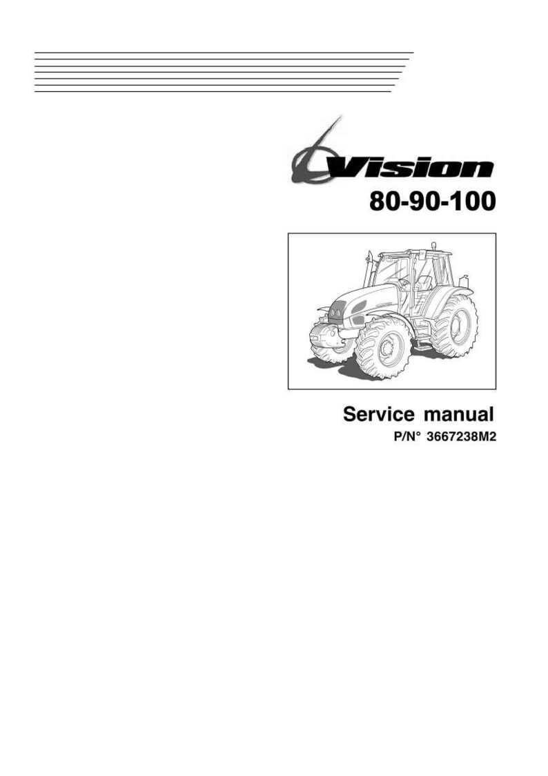 May include: Black and white line drawing of a tractor with the text "Vision 80-90-100". Below the tractor is the text "Service manual" and "P/N 3667238M2".