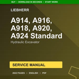 Liebherr A914 a916 a918 a920 a924 Standard-Hydraulikbagger Service Anleitung PDF | Werkstattreparatur | Sofort Download Bild 1