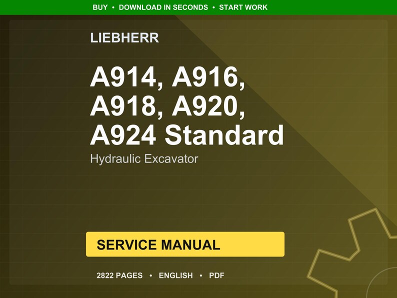 Liebherr A914 a916 a918 a920 a924 Standard-Hydraulikbagger Service Anleitung PDF | Werkstattreparatur | Sofort Download Bild 1