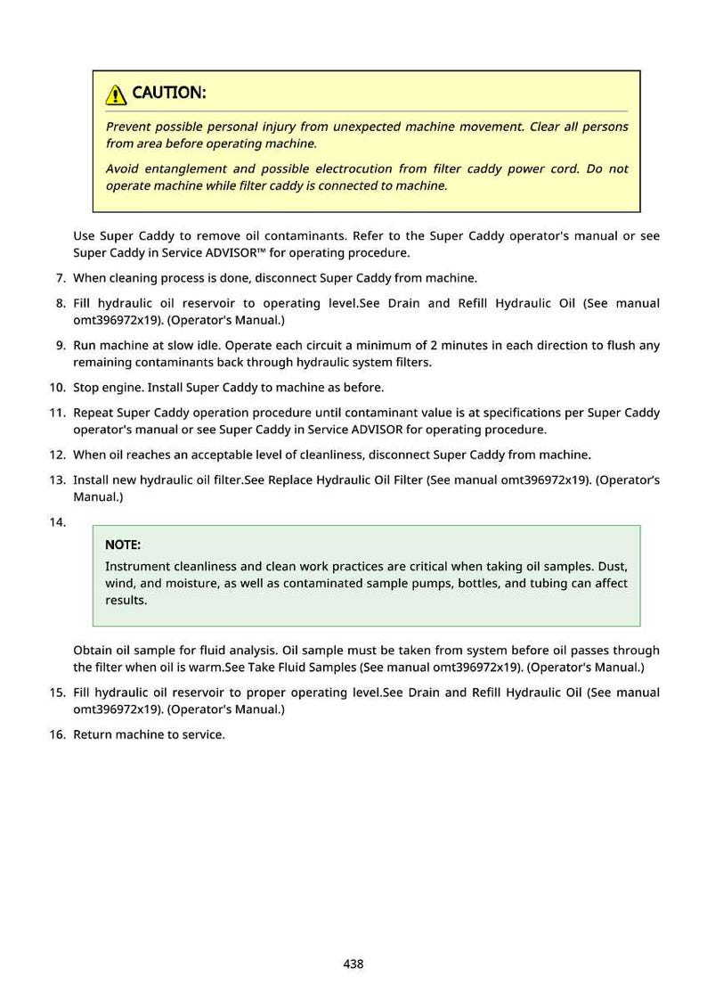 May include: A white document with safety instructions and operational procedures for a machine. The text includes warnings about personal injury and electrocution, along with steps for cleaning and maintenance. The document also includes a note about instrument cleanliness.