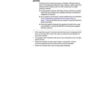 May include: A page from a maintenance manual with the title "Maintenance Machine preservation" and the subheading "Cleaning". The text includes instructions and warnings about machine care, with the Kramer logo in the top right corner.