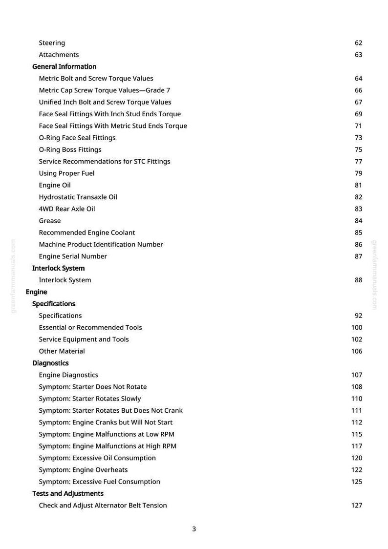 Teknisk manual för John Deere 1400, 1420, 1435, 1445, 1545, 1565 serie II frontklippare, PDF | Direkt nedladdning bild 5