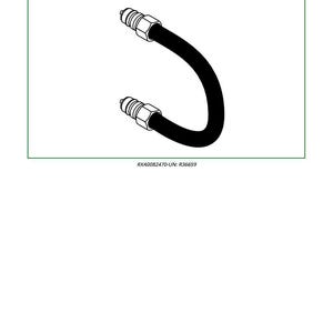 May include: A black hydraulic jumper hose, approximately 3 feet long, with silver-colored connectors at each end. The hose is curved in a U-shape. The text "R36659 - Hydraulic Jumper Hose (3 ft)" is at the top.