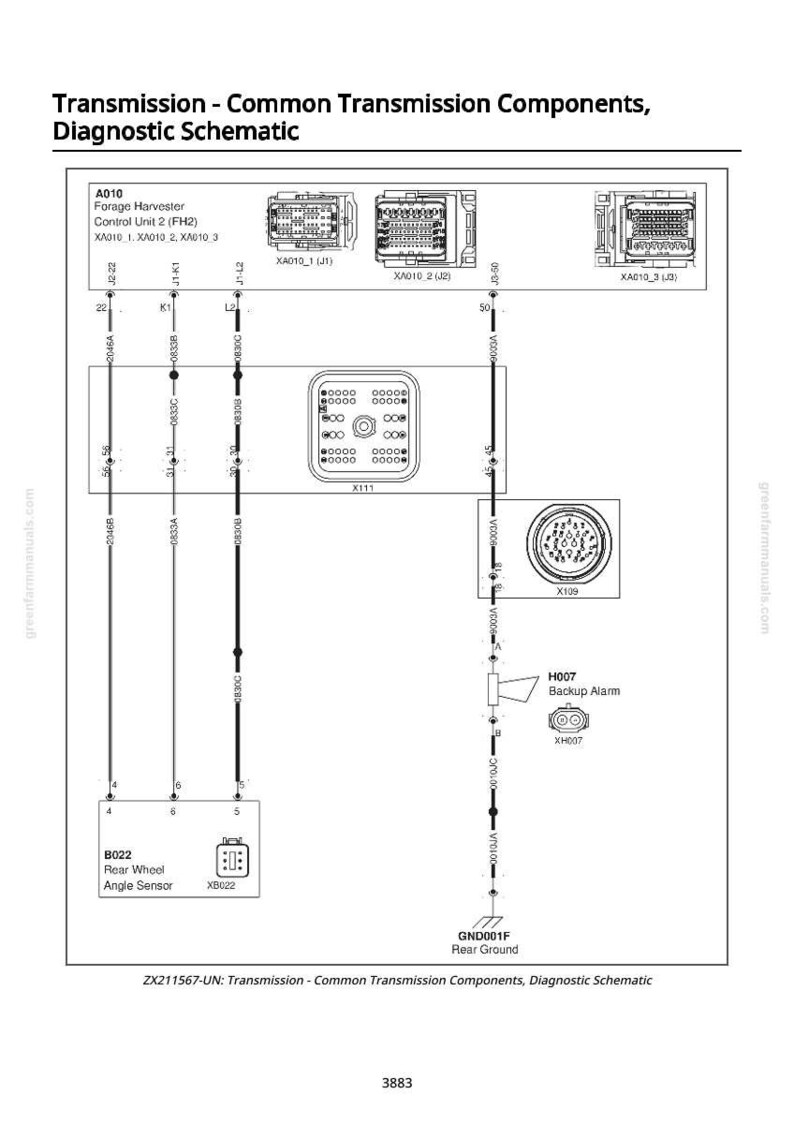 K&ouml;nnte beinhalten: Diagramm eines Getriebesystems mit verschiedenen beschrifteten Komponenten, einschlie&szlig;lich Steuereinheiten, Sensoren und einem R&uuml;ckfahrwarner. Das Schema verwendet Linien und Symbole, um die Verbindungen und Funktionen darzustellen.