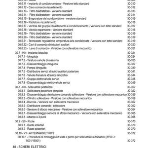 K&ouml;nnte beinhalten: Eine detaillierte Indexseite mit technischen Begriffen und Seitenzahlen. Das Dokument enth&auml;lt Abschnitte zu verschiedenen mechanischen und elektrischen Komponenten, wie Hydrauliksystemen, Filtern und elektrischen Schaltpl&auml;nen.