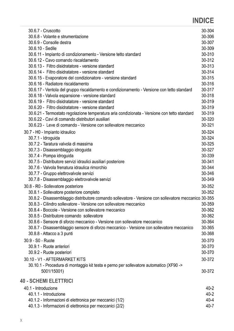 K&ouml;nnte beinhalten: Eine detaillierte Indexseite mit technischen Begriffen und Seitenzahlen. Das Dokument enth&auml;lt Abschnitte zu verschiedenen mechanischen und elektrischen Komponenten, wie Hydrauliksystemen, Filtern und elektrischen Schaltpl&auml;nen.