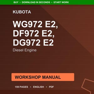Kubota Wg972 df972 dg972 e2 Diesel engine Workshop Manual PDF | Service Repair | Instant Download image 1