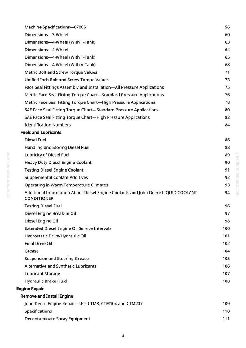Teknisk manual för John Deere 6700 självgående spruta i PDF-format | Direkt nedladdning bild 4