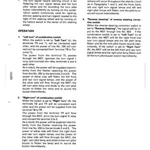K&ouml;nnte beinhalten: Eine Seite aus einem Handbuch, das die Funktion eines Warnschaltung f&uuml;r Blinker beschreibt. Der Text beschreibt die Funktion des Kombinationsschalters, einschlie&szlig;lich Links- und Rechtsblinker, sowie des Warnblinkschalters. Die Seite enth&auml;lt Diagramme und technische Informationen.