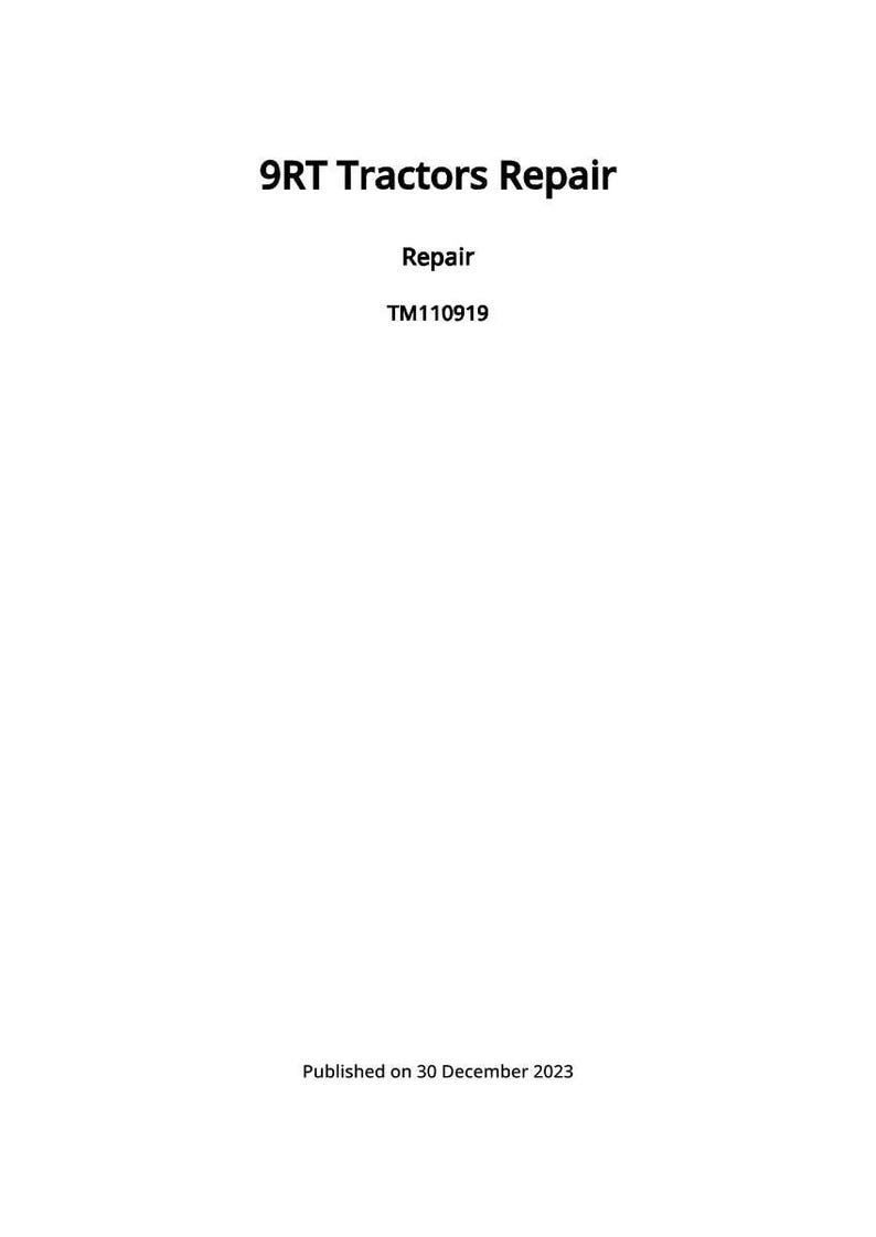 ジョンディア 9460Rt、9510Rt、9560Rt 9Rtシリーズトラクター修理マニュアルPDF | サービスワークショップ | 即時ダウンロード 画像 2