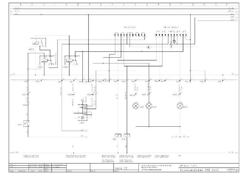 May include: A detailed technical drawing on white paper, featuring a complex electrical circuit diagram. The diagram includes various symbols, lines, and labels, with a focus on electrical components and connections. The drawing is labeled with technical information.